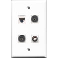 thumbnail image 1 of RiteAV - 2 Port Toslink and 1 Port BNC and 1 Port Cat5e Ethernet White Wall Plate, 1 of 1