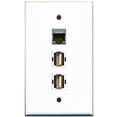 RiteAV - 2 Port USB A-A and 1 Port Shielded Cat6 Ethernet Wall Plate ...