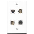 thumbnail image 1 of RiteAV - 2 Port USB A-A and 1 Port Toslink and 1 Port Cat5e Ethernet White Wall Plate, 1 of 1