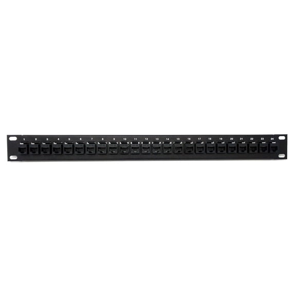 RiteAV 24 Port Cat5e Ethernet Network Patch Panel Female-Female Type 1u Black