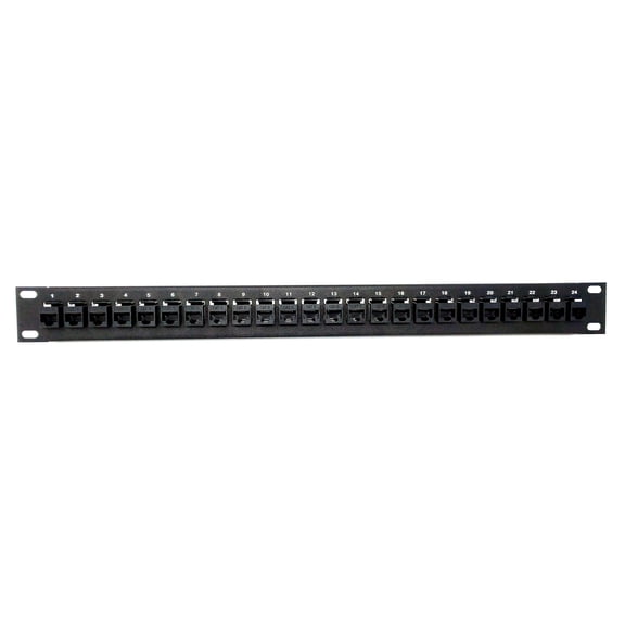 RiteAV 24 Port Cat6 Ethernet Network Patch Panel Female-Female Type 1u Black