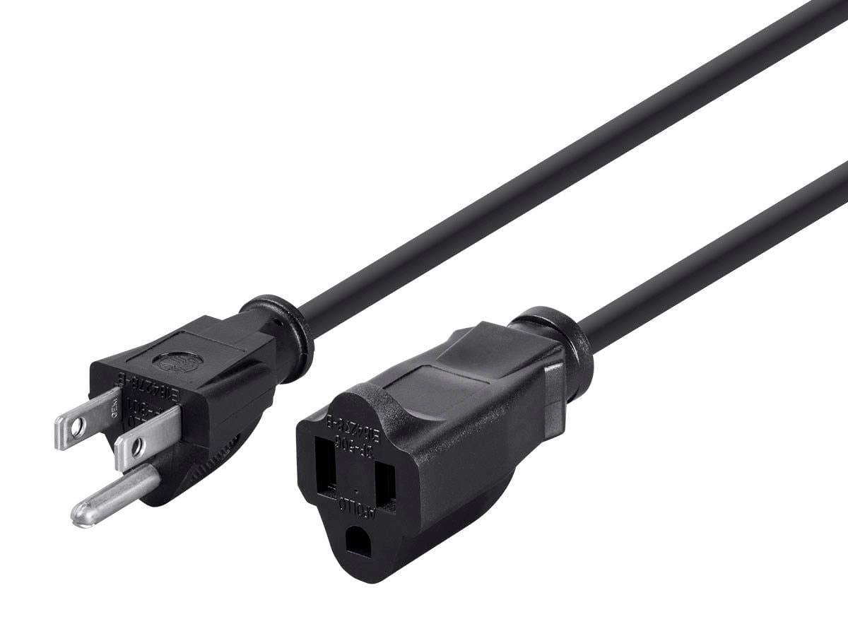RiteAV 25ft 14AWG Power Extension Cord Cable for indoor and outdoor - SJTW 14/3C NEMA 5-15P TO NEMA 5-15R (15A/125V) AP301+SP50