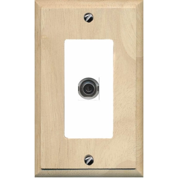 RiteAV 3.5mm Decorative Wall Plate [Wood/White]