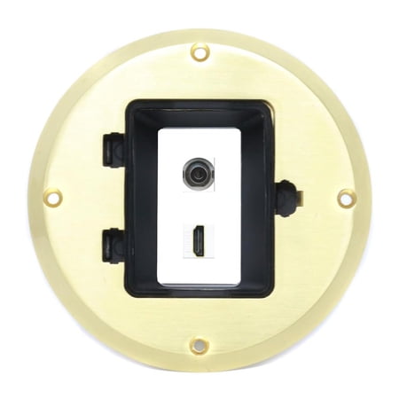 RiteAV 3.5mm HDMI Floor Box [Gold-Brass]