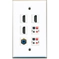 thumbnail image 1 of RiteAV - 3 HDMI 1 Port RCA Blue 2 Port Speaker Wall Plate, 1 of 1