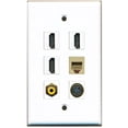 thumbnail image 1 of RiteAV - 3 HDMI 1 Port RCA Yellow 1 Port Phone RJ11 RJ12 Beige 1 Port S-Video Wall Plate, 1 of 1