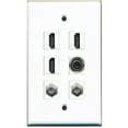 thumbnail image 1 of RiteAV - 3 HDMI 2 Port Coax Cable TV- F-Type 1 Port 3.5mm Wall Plate, 1 of 1