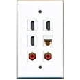 thumbnail image 1 of RiteAV - 3 HDMI 2 Port RCA Red 1 Port Cat6 Ethernet White Wall Plate, 1 of 1