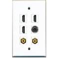 thumbnail image 1 of RiteAV - 3 HDMI 2 Port RCA Yellow 1 Port 3.5mm Wall Plate, 1 of 1