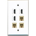 thumbnail image 1 of RiteAV - 3 HDMI 3 Port Phone RJ11 RJ12 Beige Wall Plate, 1 of 1
