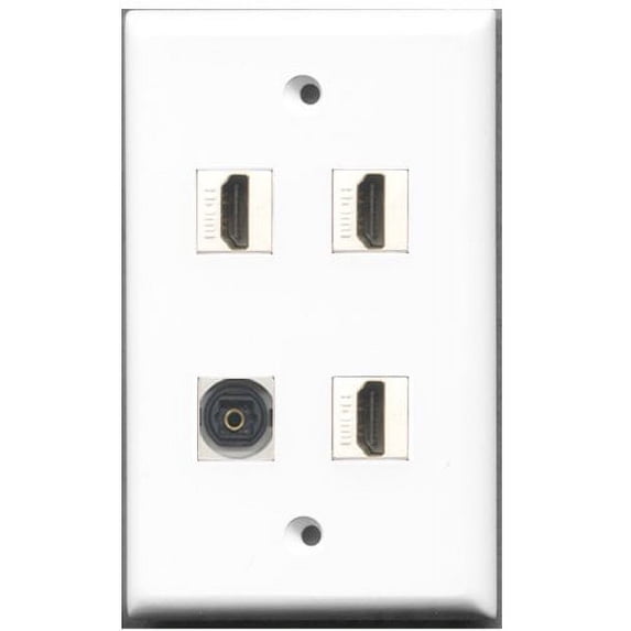 RiteAV - 3 Port HDMI 1 Port Toslink Wall Plate