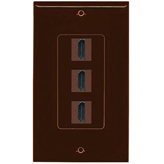 RiteAV - 3 Port HDMI Decorative Wall Plate - Brown
