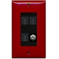 thumbnail image 1 of RiteAV - 3 x HDMI and 1 x Coax Cable TV F Type Port Wall Plate Decorative - Red/Black, 1 of 1