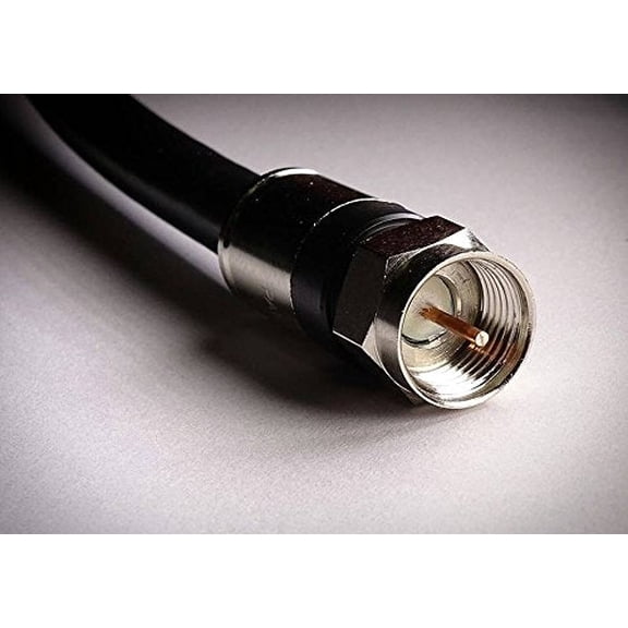 RiteAV 30ft Black COAXIAL Cable TV RG6 CATV F-Type Cord Video 75 OHM 18AWG VCR