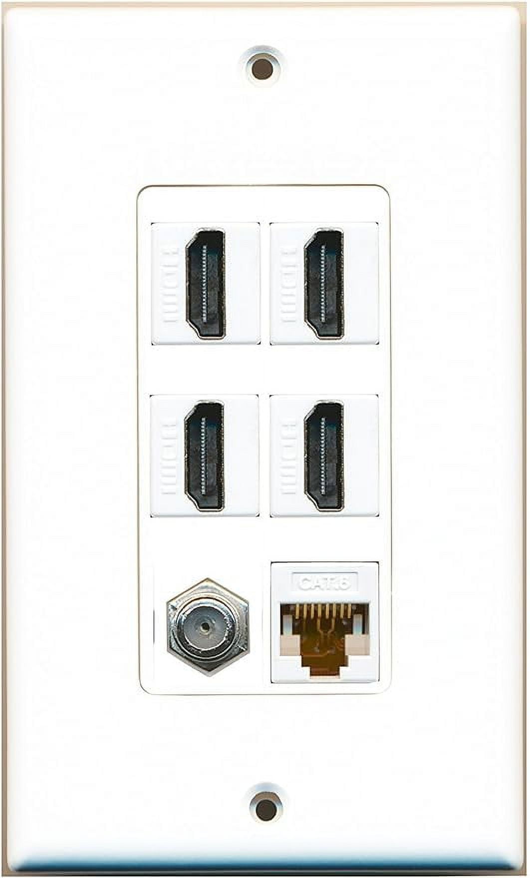 Amazon.com: RiteAV - 4 Port Cat6 Ethernet Wall Plate - Black