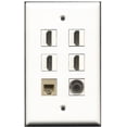 thumbnail image 1 of RiteAV - 4 Port HDMI 1 Phone RJ11 RJ12 Beige 1 3.5mm Wall Plate, 1 of 1