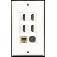 thumbnail image 1 of RiteAV - 4 Port HDMI 1 Phone RJ11 RJ12 Beige 1 Toslink Wall Plate White, 1 of 1