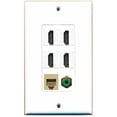 thumbnail image 1 of RiteAV - 4 Port HDMI 1 RCA Green 1 Phone RJ11 RJ12 Beige Wall Plate Decorative, 1 of 1