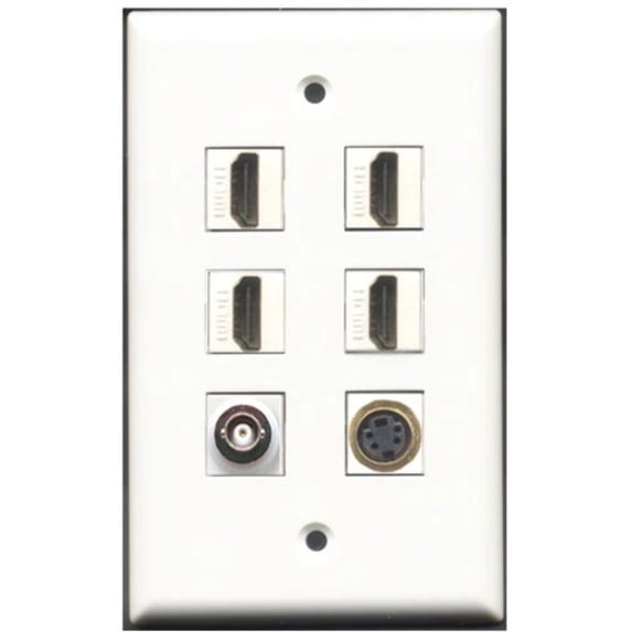 RiteAV - 4 Port HDMI 1 S-Video 1 BNC Wall Plate