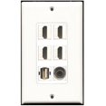 thumbnail image 1 of RiteAV - 4 Port HDMI 1 USB A-A 1 3.5mm Wall Plate White, 1 of 1
