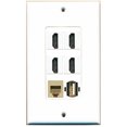 thumbnail image 1 of RiteAV - 4 Port HDMI 1 USB A-A 1 Phone RJ11 RJ12 Beige Wall Plate Decorative, 1 of 1
