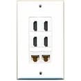 thumbnail image 1 of RiteAV - 4 Port HDMI 2 Port Cat6 Ethernet White Wall Plate Decorative, 1 of 1