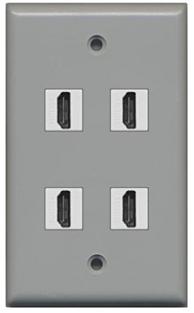 Plaque Murale RiteAV 4 Ports Cat5e – Gris, Connexion Sans Outil