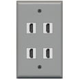 thumbnail image 1 of RiteAV - 4 Port HDMI Wall Plate - Gray, 1 of 1