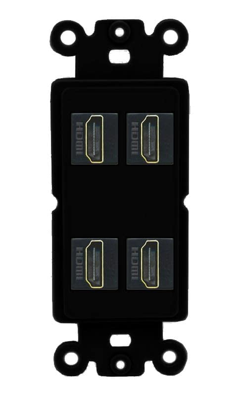 RiteAV 4 Port HDMI Wall Plate - Rocker [Black/Black] - Walmart.com