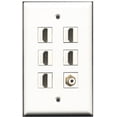 thumbnail image 1 of RiteAV - 5 Port HDMI 1 RCA White Wall Plate, 1 of 1