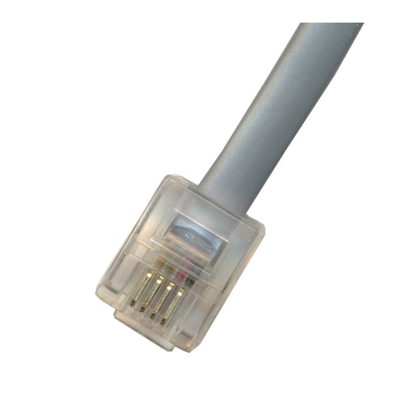 RiteAV - 50FT (15.2M) RJ11 Male to RJ11 Male 6P4C Phone Line Cord - Gray
