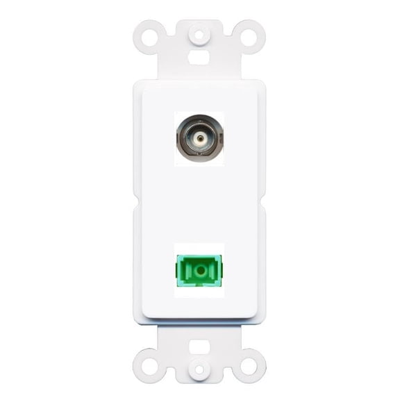 RiteAV BNC SC-APC-SX Rocker Insert Wall Plate Module [White]