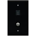 thumbnail image 1 of RiteAV - Black 1 Port HDMI 1 Port Coax Cable TV- F-Type Wall Plate, 1 of 1