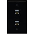 thumbnail image 1 of RiteAV - Black 2 Port Cat6a Wall Plate, 1 of 1