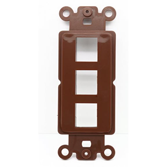 RiteAV Brown Blank 3 Port Modular Insert for Keystone Jacks