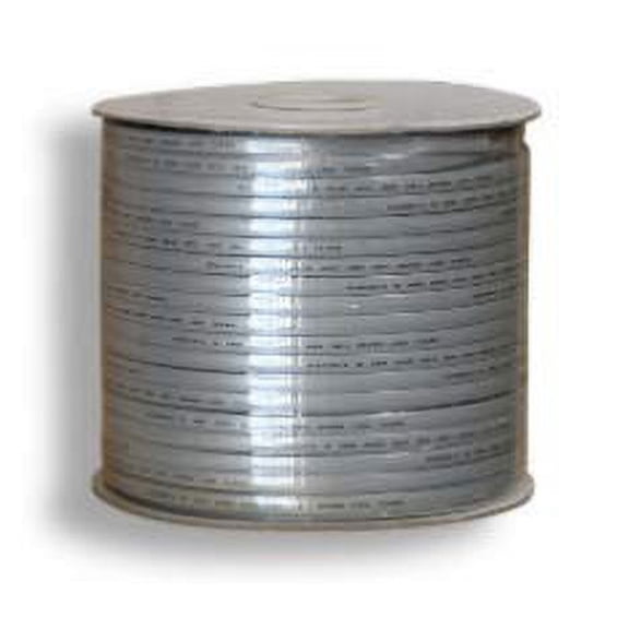 RiteAV Bulk Raw 8C 28 AWG Flat Modular Silver Satin Cable (No Ends) - 1000FT