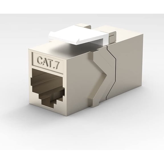 RiteAV - (CAT 7 RJ45 Inline Coupler Keystone Jack, Shielded Female to Female (Cat7/Cat6/Cat6A/Cat5/ Cat5e)