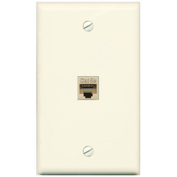 RiteAV CAT5E-IVORY Wall Plate Flat/Solid [Light-Almond]