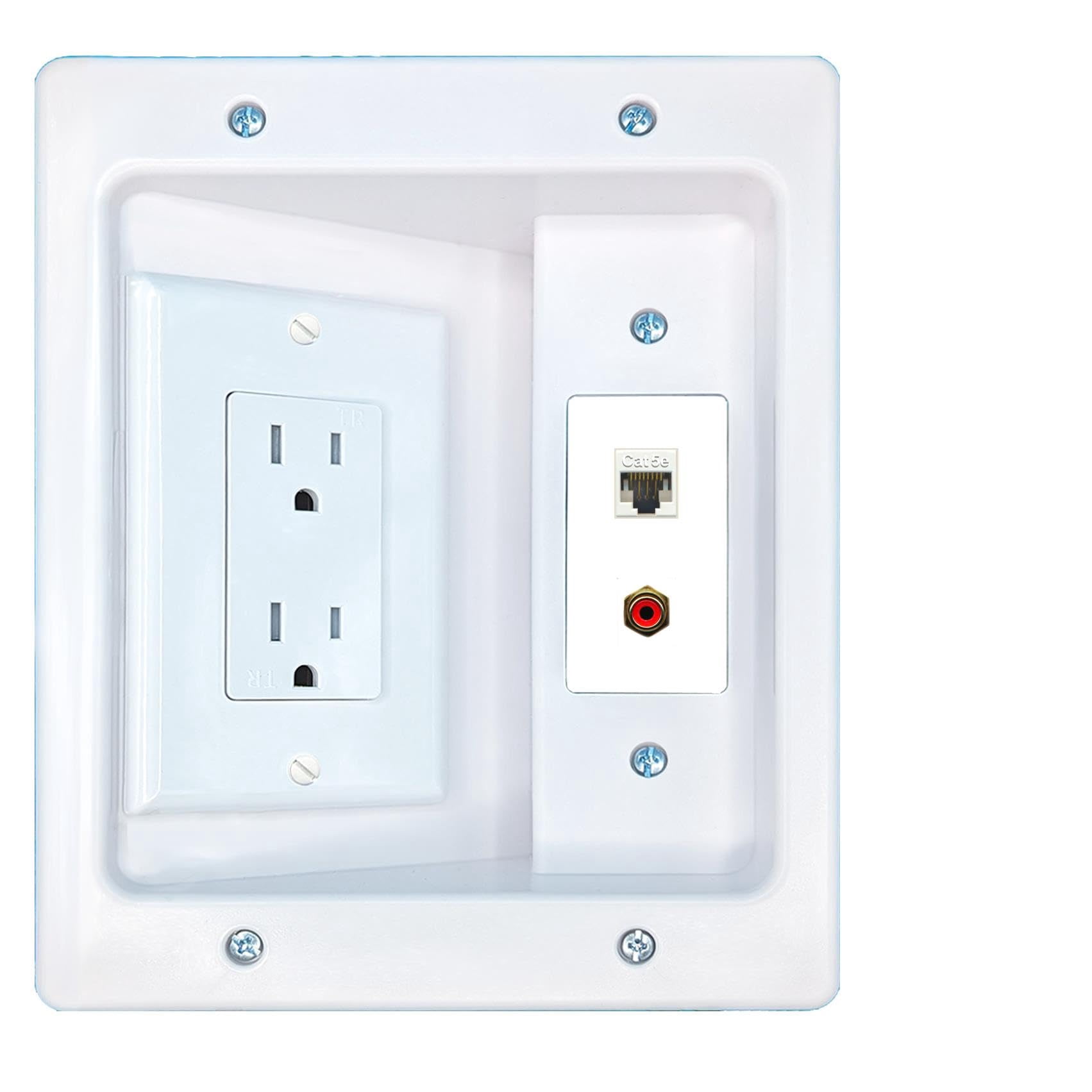 RiteAV CAT5E RCA-RED Recessed Wall Plate Cable Concealer Management Kit ...