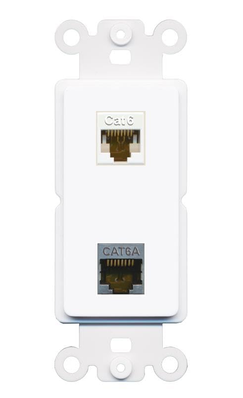 RiteAV CAT6 CAT6A Rocker Insert Wall Plate Module [White] - Walmart.com
