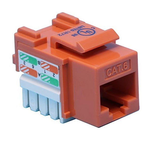 RiteAV CAT6 Keystone Jack Orange Punchdown (110 Type)
