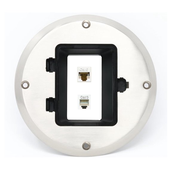 RiteAV CAT6 Phone Floor Box [Stainless Steel]