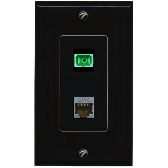 RiteAV CAT6-SHIELDED SC-APC-SX Wall Plate Decorative [Black]