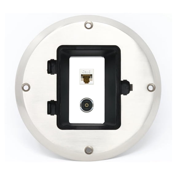 RiteAV CAT6 TOSLINK Floor Box [Stainless Steel]