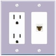 thumbnail image 1 of RiteAV CAT6-WHITE Wall Plate with Power Outlet [Lavendar-White], 1 of 1