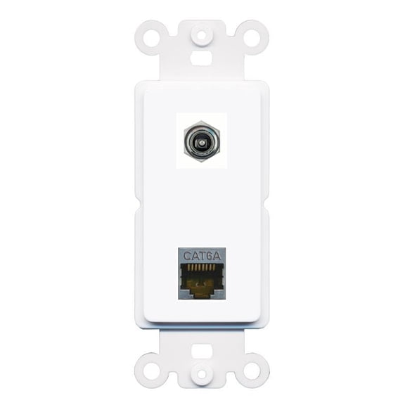 RiteAV CAT6A DC-Power Rocker Insert Wall Plate Module [White]