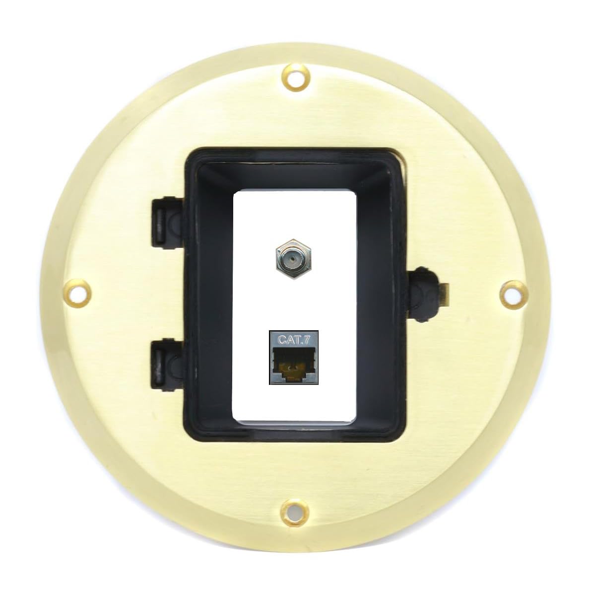 RiteAV CAT7 Coax Floor Box [Gold-Brass] - Walmart.com