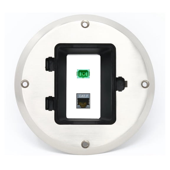 RiteAV CAT7 SC-APC-SX Floor Box [Stainless Steel]