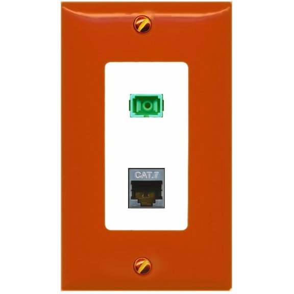 RiteAV CAT7 SC-APC-SX Wall Plate [Orange/White]