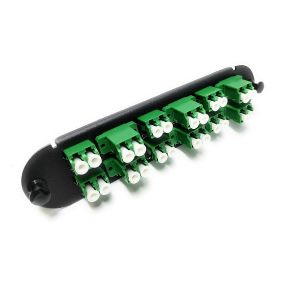 RiteAV - CCH LC/LC (12 Port Duplex w/24 Fiber Connectors) Adapter Panel (Non-LGX) Green/Black (9/125) for Yellow OS2 Singlemode APC
